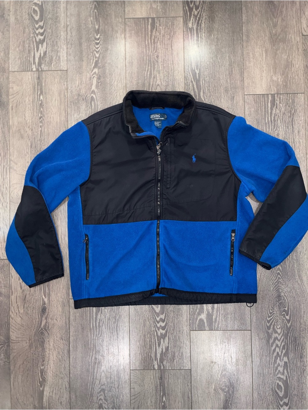 Vintage Polo by Ralph Lauren Royal Blue and Black Fleece Jacket